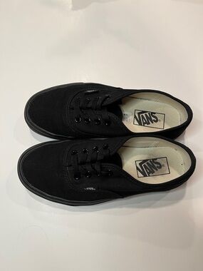 Vans All Black Low-Top Canvas Lace-Up Sneakers -  Women’s Size 7